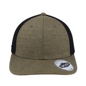 U15503AGRN-S/M - Uflex 6 Panel Fitted Trucker - Army Green / Small/Medium