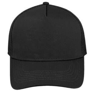 C10500BLK - Jersey Trucker Cap - Black/Black