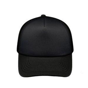 S19500BLACK - Curved Peak Foam Trucker Cap - Black/Black