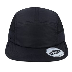 U23001ABLK/BLK - Uflex 6 Panel Active Cap - Black/Black