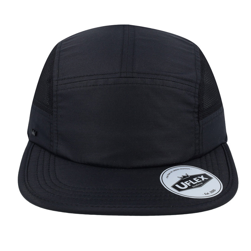 U23001ABLK/BLK - Uflex 6 Panel Active Cap - Black/Black