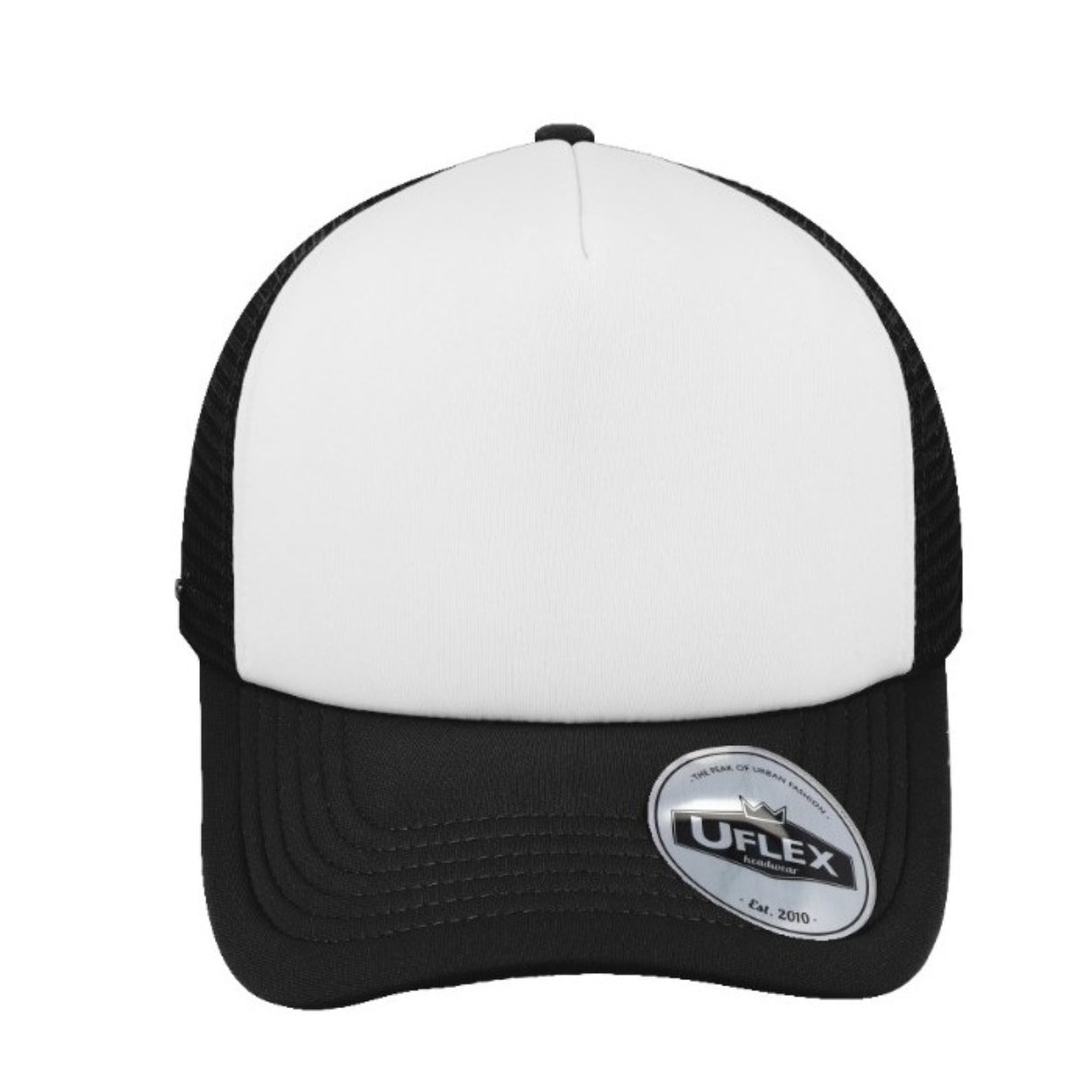 KU15502WHT/BLK - Uflex Youth Curved Peak Trucke - Black/White