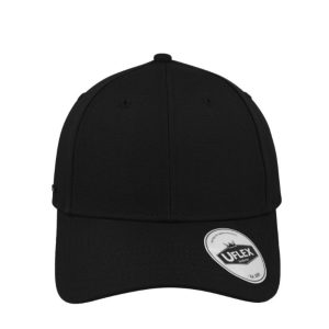 U20608RCBLACK - Uflex 6 Panel Snapback Cap - Black