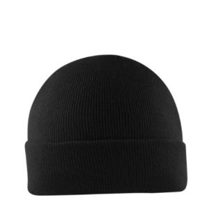 U22902BLACK - Viscose Cuffed Beanie - Black