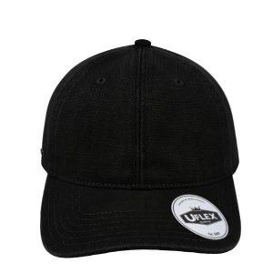 U22610BLACK - 6P Washed Canvas Dad Cap - Black