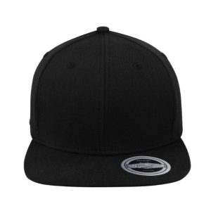 U15604BLK-S/M - Uflex 6P Flat Peak Fitted - Black / Small/Medium