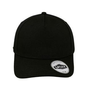 U15518BLK - Uflex 5P Curved Peak Snapback - Black