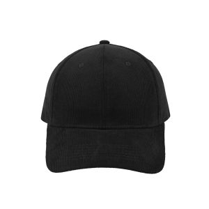 F24600BLACK - Corduroy 6 Panel Cap - Black