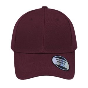 S17607BURGUNDY - American Curved Peak Cap - Burgundy