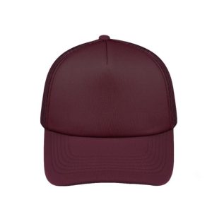 S19500BURGUNDY - Curved Peak Foam Trucker Cap - Burgundy/Burgandy