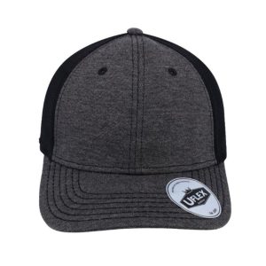 U15503CHA-S/M - Uflex 6 Panel Fitted Trucker - Charcoal / Small/Medium