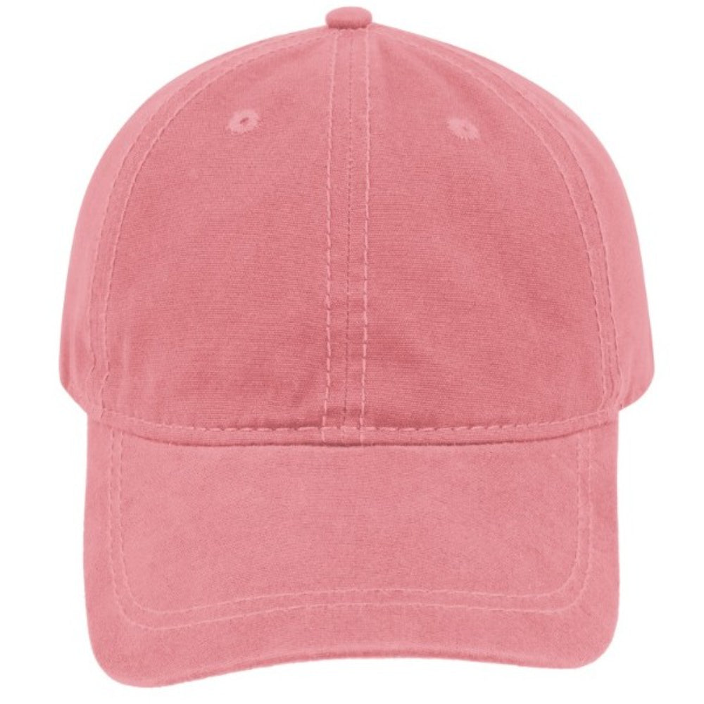 6042CORAL PINK - Tracker Canvas 6 Panel Cap - Coral Pink