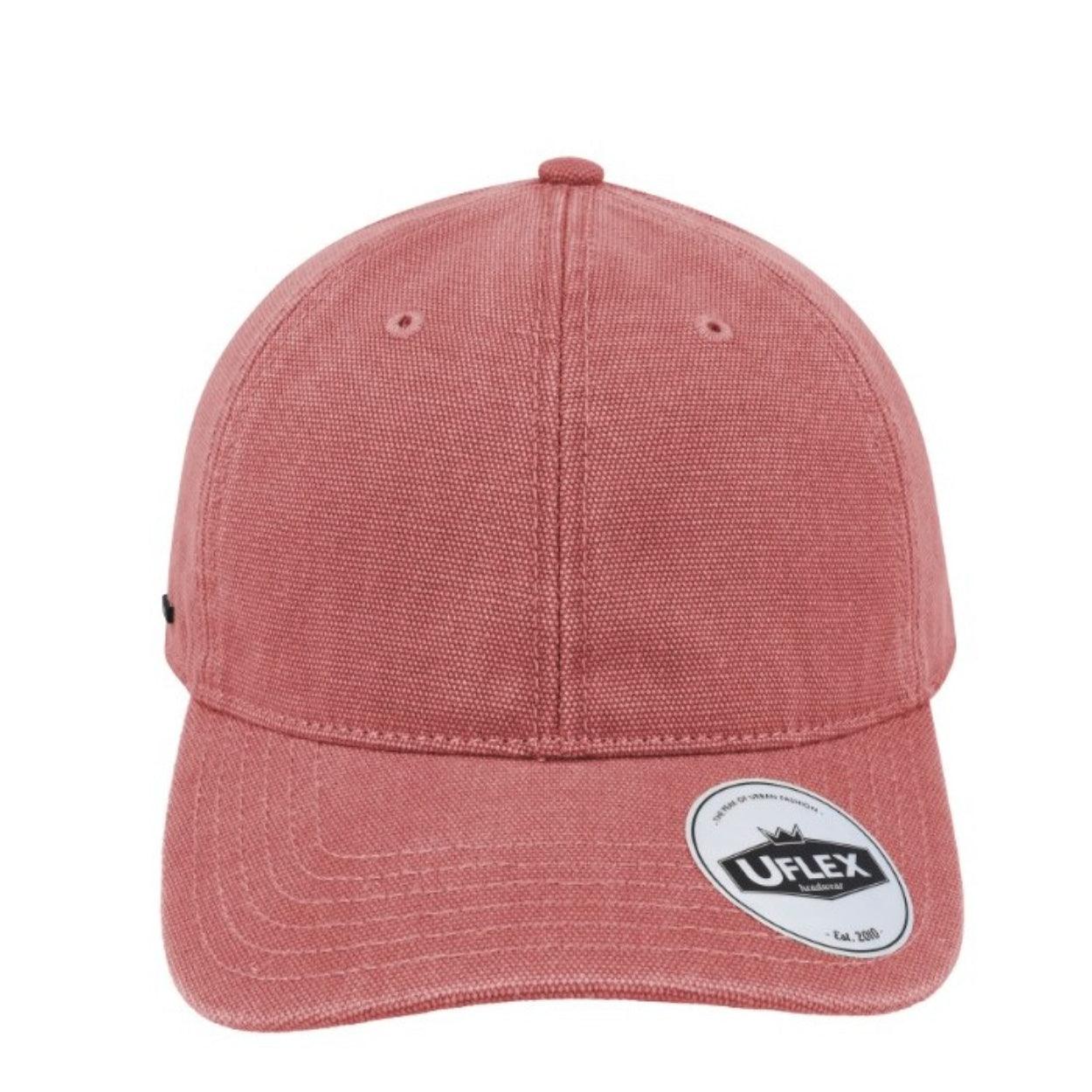 U22610CORAL - 6P Washed Canvas Dad Cap - Coral