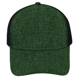F21501GREENBLK - 5 Panel Summit Trucker Cap - Green/Black