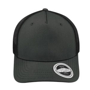 U20502RGRYBLK - Uflex 5 Panel Recycled Trucker - Grey Black