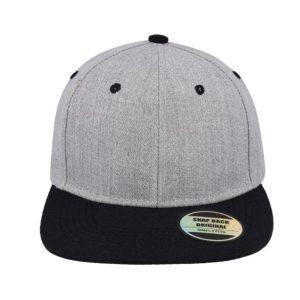 S12608GREYME/BL - Snapback Two-Tone Cap - Grey Melange/Black