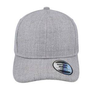 S17607GREYMEL - American Curved Peak Cap - Grey Melange