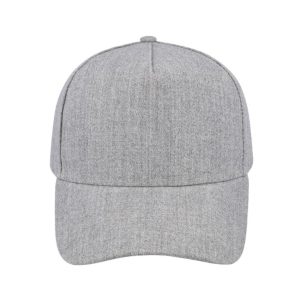 V5038GRYMELANGE - 5 Panel Acrylic Cap - Grey Melange