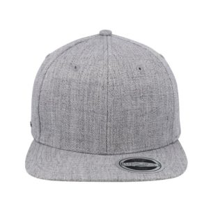 U15604GREY-L/XL - Uflex 6P Flat Peak Fitted - Grey Melange / Large/Xtra Larg