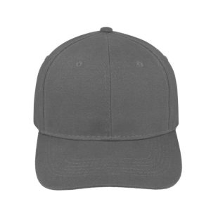V6009GREY - 6 Panel Br Cotton Cap - Grey