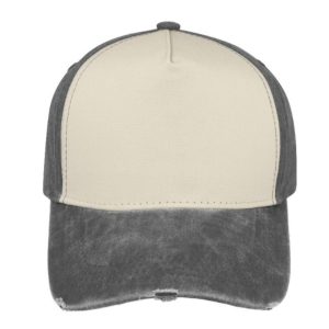 F21500GREY/STN - Pigment Washed 5 Panel Cap - Grey