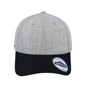 U15608GRY/BLK - Uflex 6P Curved Peak Snapback - Grey Black / Standard Size