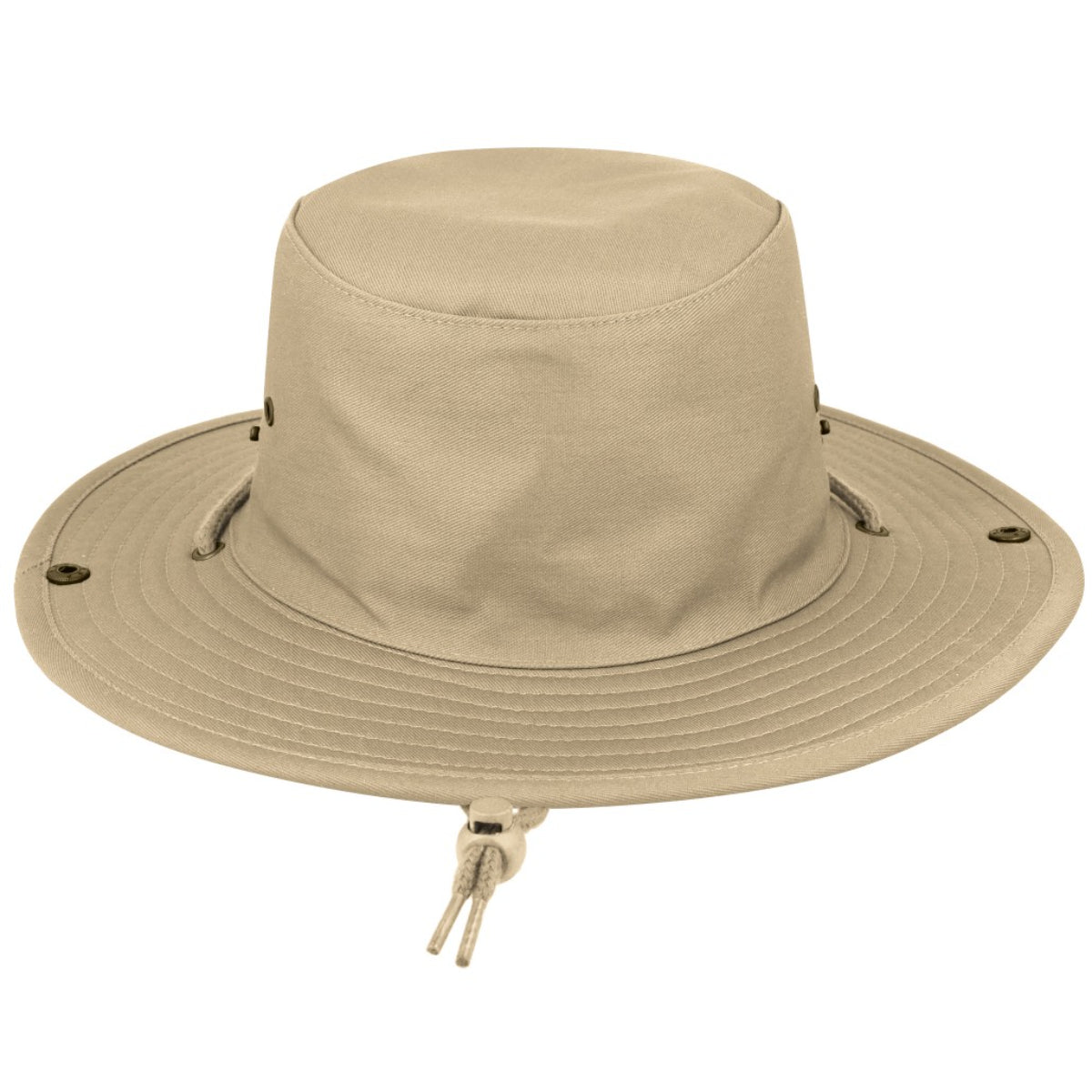 K6048KHAKI-54CM - Kiddies Wide Brim Safari Hat - Khaki / 54 CM
