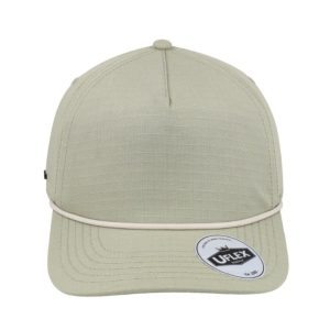 U23508MOSS/SILV - 5 Panel Ripstop Dad Cap - Light Green/White