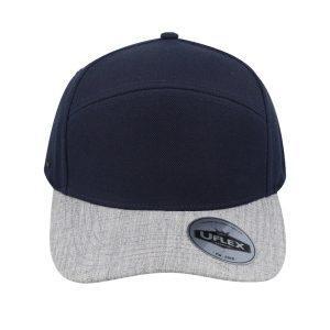 U23607NAVY/GREY - Uflex Fashion 6P Curved Peak - Navy/Grey