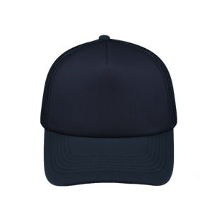 S19500NAVY - Curved Peak Foam Trucker Cap - Navy/Navy