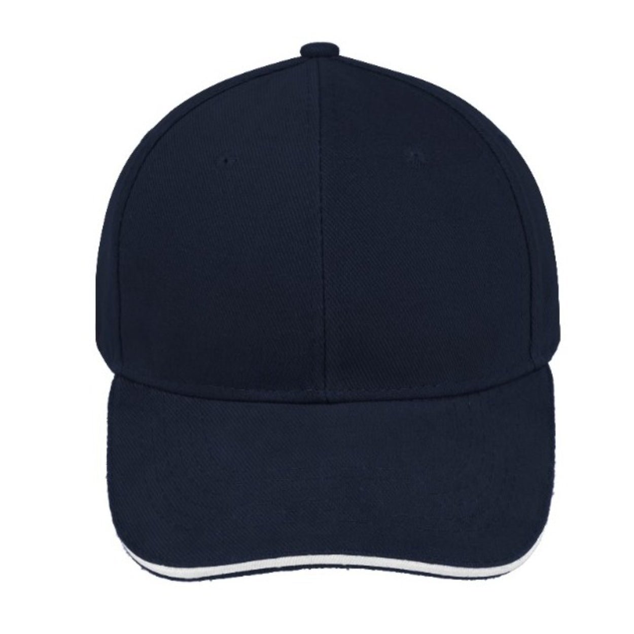V6001NAVY/WH - Sandwich Brushed Cotton Cap - Navy/White
