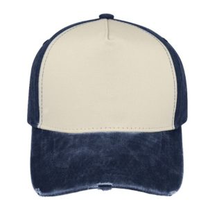 F21500/NAVY/STN - Pigment Washed 5 Panel Cap - Navy