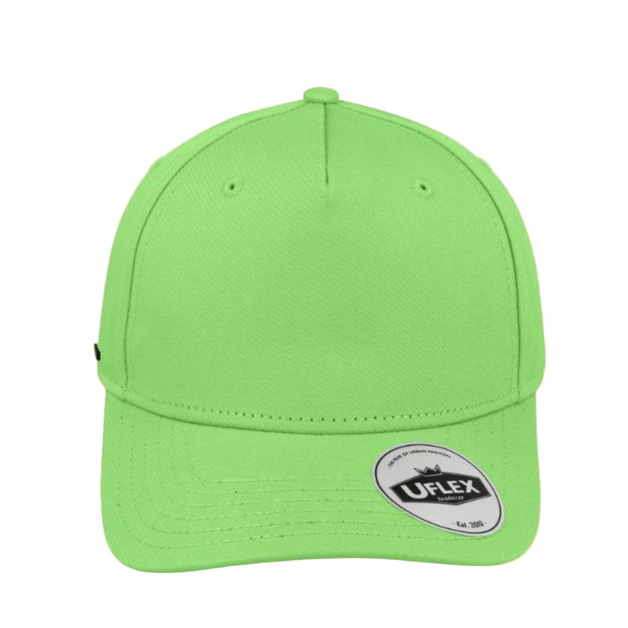 U15518NEONGREEN - Uflex 5P Curved Peak Snapback - Neon Green
