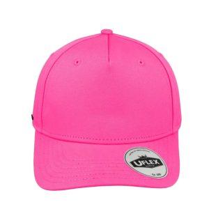 U15518NEONRSE - Uflex 5P Curved Peak Snapback - Neon Pink