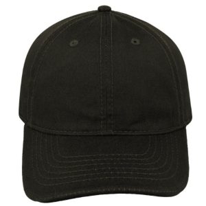 17603OLIVE - Washed Oil Skin 6P Cap - Olive