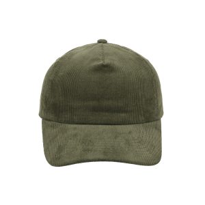 F24501OLIVE - Corduroy 5 Panel Cap - Olive