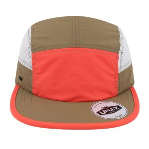 U23001AOR/OLI/W - Uflex 6 Panel Active Cap - Orange/Olive/White