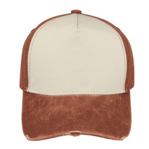 F21500ORANGE/ST - Pigment Washed 5 Panel Cap - Orange