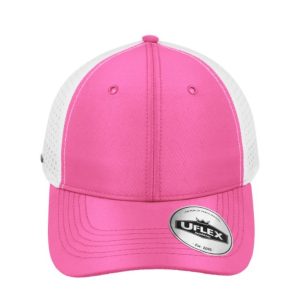 U15618PINK/WHIT - Uflex High Tech 6P Curved Peak - Pink/White