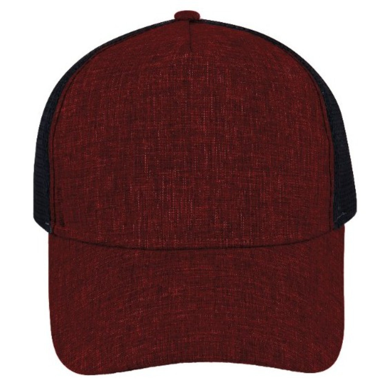 F21501REDBLK - 5 Panel Summit Trucker Cap - Red/Black