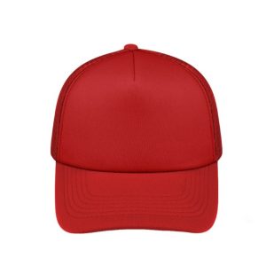 S19500RED - Curved Peak Foam Trucker Cap - Red/Red