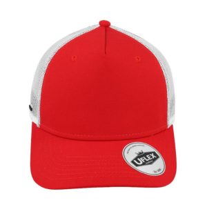 U20502RRDWHT - Uflex 5 Panel Recycled Trucker - Red White