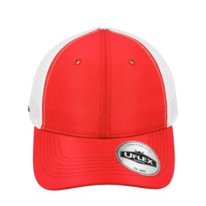U15618RED/WHT - Uflex High Tech 6P Curved Peak - Red/White