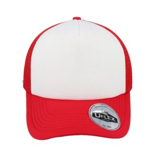 KU15502RED/WHT - Uflex Youth Curved Peak Trucke - Red/White