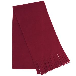 B005RED - Polar Fleece Tassle Scarf - Red