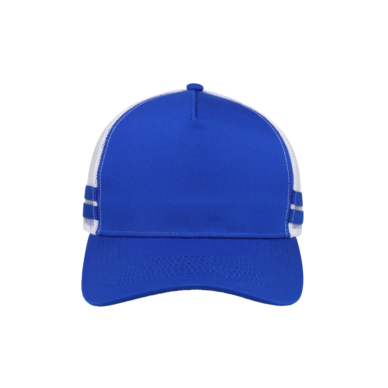 F24503RYL/W/RYL - Striped Trucker Cap - Royal White Royal