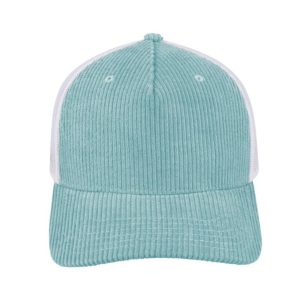 U21512SKYBLUE - 5 Panel Corduroy Trucker Cap - Sky Blue