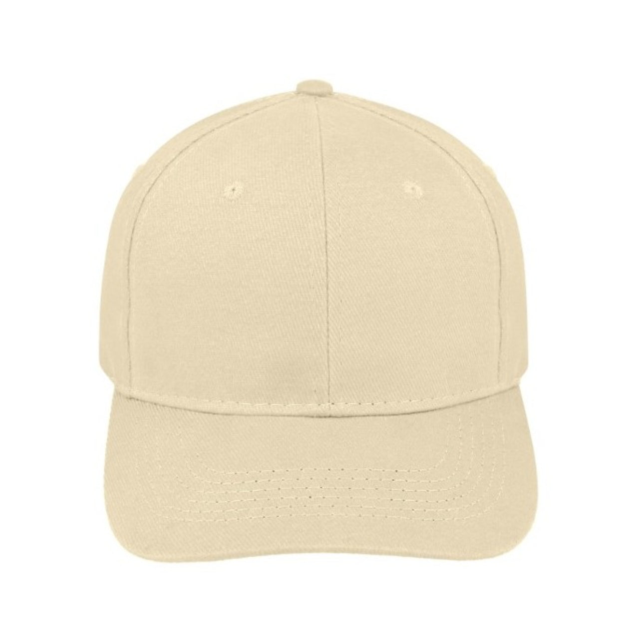 V6009STONE - 6 Panel Br Cotton Cap - Stone