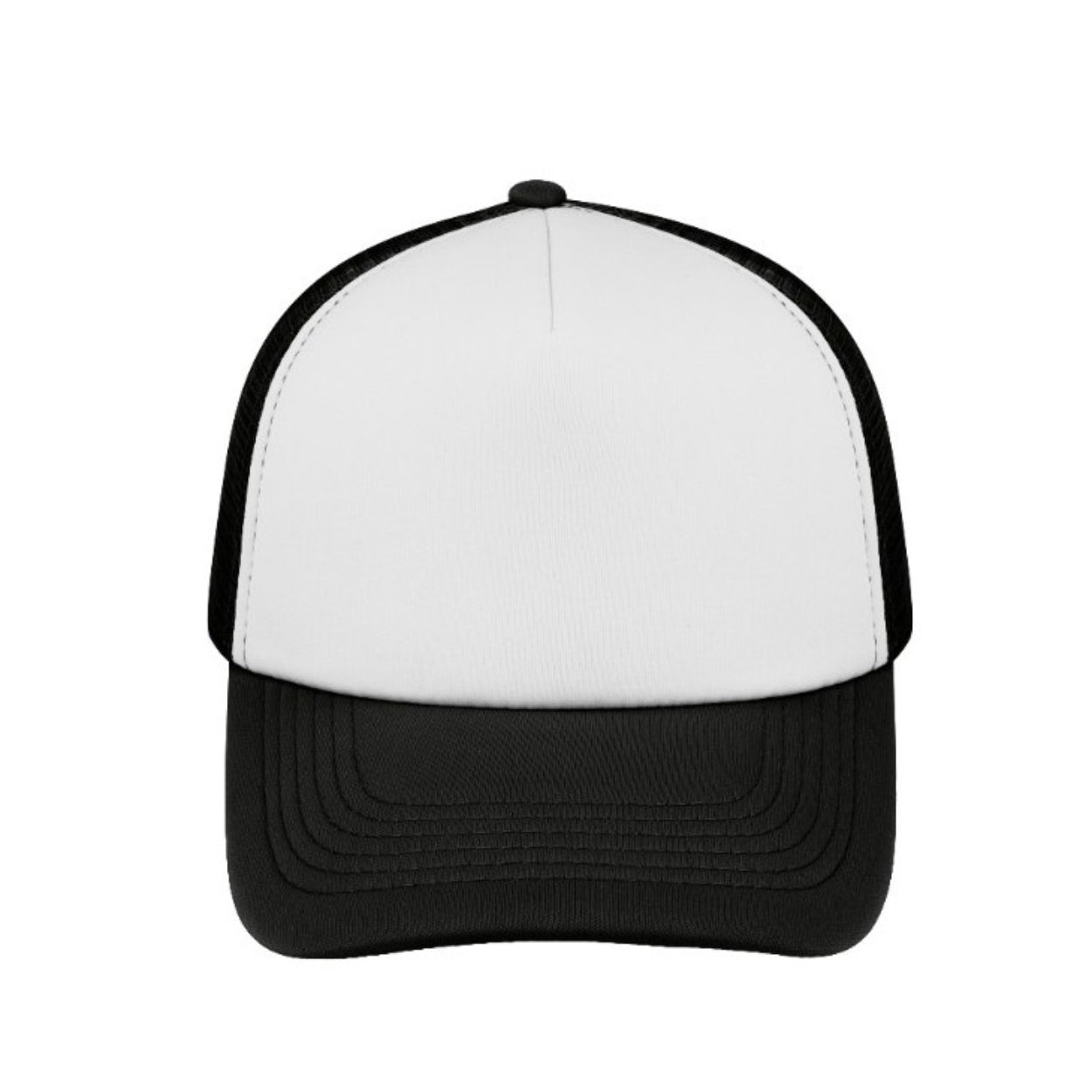 S19500BLK/WH - Curved Peak Foam Trucker Cap - White/Black