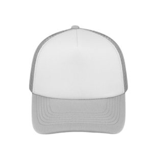 S19500GR/WH - Curved Peak Foam Trucker Cap - White/Grey